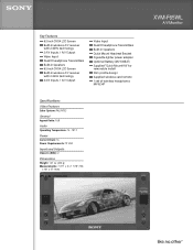 Sony XVM-F65WL Marketing Specifications
