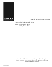 Dacor PRV46 Installation Instructions