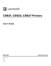 Lexmark CS923 Users Guide PDF