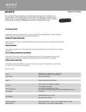 Sony SRS-BTD70 Marketing Specifications