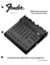 Fender MA6 Mixer Amplifier Owners Manual