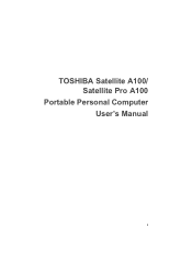 Toshiba Satellite Pro A100 PSAA6C-ED20XF User Manual