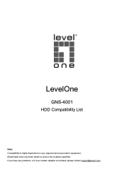 LevelOne GNS-4001 Compatible List