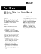HP D7171A Mission Critical Server Suites Fact Sheet