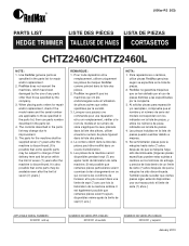 RedMax CHTZ2460 Parts List