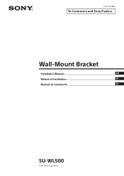 Sony XBR-55X900E Installation Guide - Wall-Mount Bracket