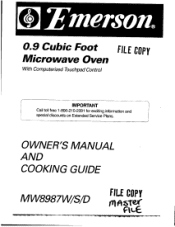 Emerson MW8987B Owners Manual