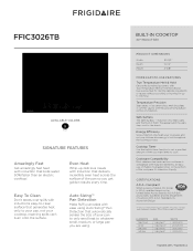 Frigidaire FFIC3026TB Product Specifications Sheet