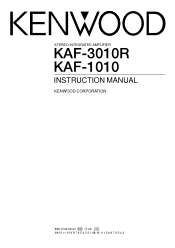 Kenwood KAF-1010 User Manual