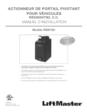 LiftMaster RSW12U RSW12U Installation -French Manual