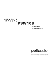 Polk Audio PSW108 PSW108 Owner's Manual
