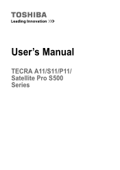 Toshiba Satellite Pro S500 Users Manual Canada; English