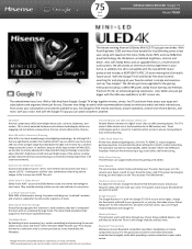 Hisense 75U8K Spec Sheet