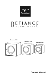 Paradigm Defiance X15 Defiance X Manual