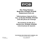 Ryobi RY34426 Replacement Parts List