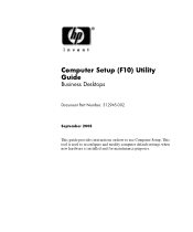 Compaq dc5000 Computer Setup (F10) Utility Guide