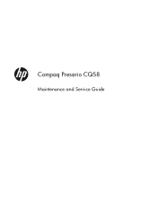 Compaq Presario CQ58-100 Maintenance and Service Guide 1
