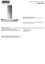 Zanussi ZHB92670XA Specification Sheet