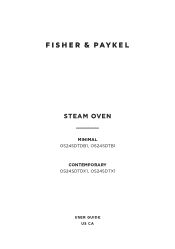 Fisher and Paykel OS24SDTDX2 User Guide Combination Steam Oven