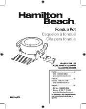 Hamilton Beach 86201 Use and Care Manual
