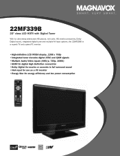 Magnavox 22MF339B Product Spec Sheet