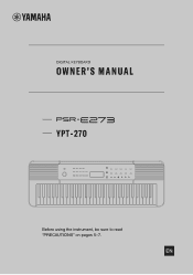 Yamaha PSR-E273 PSR-E273_YPT-270 Owners Manual