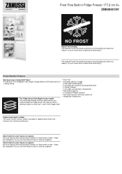 Zanussi ZBB28651SV Specification Sheet