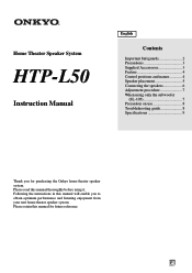 Onkyo HTP-L50 User Manual English