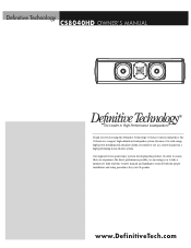 Definitive Technology CS-8040HD CS8040HD Manual