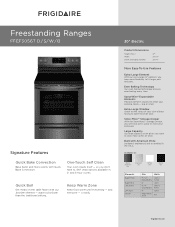 Frigidaire FFEF3056TD Product Specifications Sheet