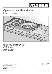 Miele CS 1322 BG 240V Operating instructions/Installation instructions