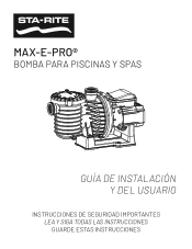 Pentair Max-E-Pro High Performance Pool and Spa Pumps Max-E-Pro Owners Manual - Spanish