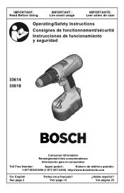 Bosch 33614 Operating Instructions