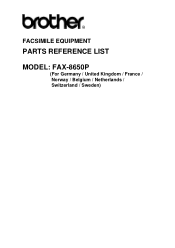 Brother International FAX-8650P Parts List