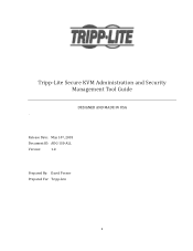Tripp Lite B002DP1A4 Secure KVM Administration and Security Management Tool Guide English