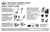 Bissell Trilogy Super-Light Stick Vacuum 1683 Quick Start Guide