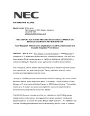 NEC MD302C4 FDA 510K Clearance Press Release