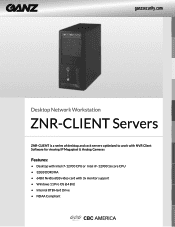 Ganz Security ZNR-CLIENT Specificatons