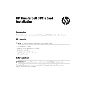 HP Z8 Thunderbolt 3 PCIe Card Installation