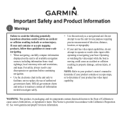 Garmin GPSMAP 431 Important Safety and Product Information