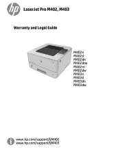 HP LaserJet Pro M402-M403 Warranty and Legal Guide