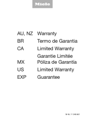 Miele G 4720 SCi AM Warranty conditions