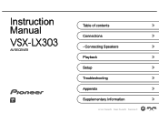 Pioneer VSX-LX303 Instruction Manual English