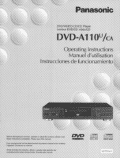Panasonic DVDA110 DVDA110 User Guide