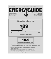 Frigidaire FHWW102WCE Energy Guide