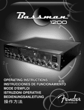 Fender Bassman 1200 PRO Head Owners Manual