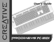 Creative Prodikeys PC-MIDI Prodikeys PC MIDI Users Guide