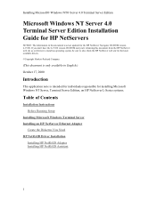 HP D7171A Installing MS Windows NT Terminal Server Edition