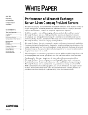 HP ProLiant 6500 Performance of Microsoft Exchange Server 4.0 on Compaq ProLiant Servers