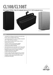 Behringer EUROCOM CL108T-WH Specifications Sheet